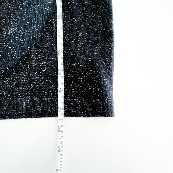 Melanie Lynn Metallic Cardigan Open Striped Black Gold Women's S Tie Tassel - Picture 9 of 9